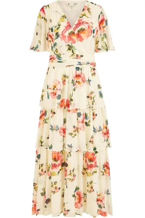 Yumi Floral Mesh Tiered Maxi Dress AU 20