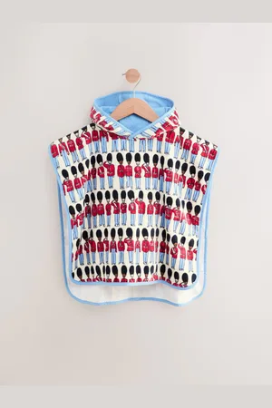 Next Red/Blue Cath Kidston 100% Cotton Towelling Poncho (9mths-6yrs) 3