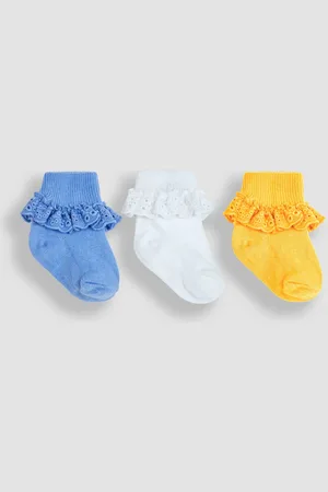JoJo Maman Bébé Blue 3-Pack Frilly Socks 4