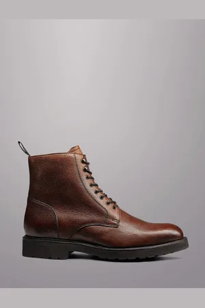 Charles Tyrwhitt Brown Grain Leather Lace Up Boots AU 8 (EU 42)
