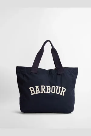 Barbour Navy Logo Holiday Tote 100% Cotton Bag One