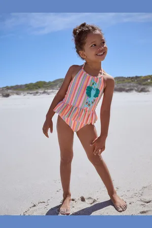 Next Multi Parrot Halter Neck Peplum Swimsuit (3mths-7yrs) 5 Years (110cm)