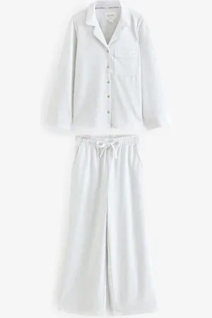 Next Grey Jersey Textured Button Through Pyjamas AU 16 R