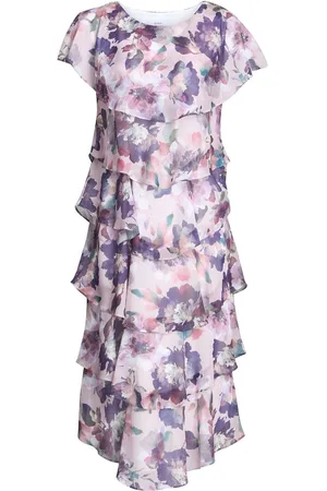 Gina Bacconi Livvy Midi Length Printed Tier Dress 18