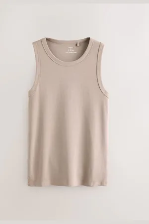 Next Neutral Slim Fit Ribbed Vest XXL