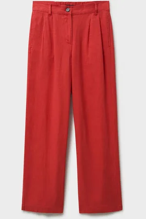 J.Crew Company Red Linen Blend Wide Leg Trousers AU 12