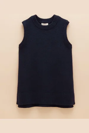 Joules Holly Navy Blue Longline Knitted Vest L