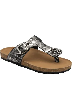 Dunlop Black Leather Toe-Post Sandals AU 8 (EU 39)