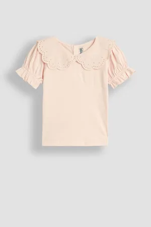 JoJo Maman Bébé Pink Broderie Collar T-Shirt 6