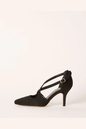 Friends Like These Standard Fit Cross Strap Stiletto Heel Faux Suede Courts AU 11 (EU 42)