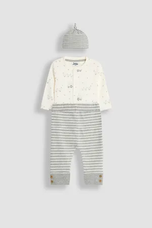 JoJo Maman Bébé Marl Grey Duck And Tractor Baby 3-Piece Bodysuit & Legging Set 6