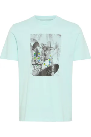 Blend Blue Holiday Printed Short Sleeve 100% Cotton T-Shirt small