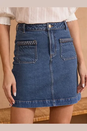Love & Roses Denim Mini Skirt AU 16