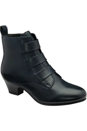 Lotus Blue Leather Block Heel Ankle Boots AU 9 (EU 41)