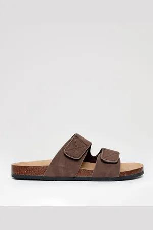 Threadbare Brown Faux Suede Two Strap Sandals uk9eu43