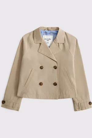 Abercrombie & Fitch Cropped Trench Coat With Heart Lining 7
