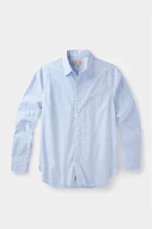 Aubin Stripe Chase Poplin 100% Cotton Shirt M