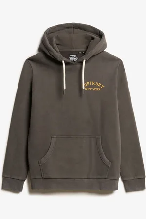 Superdry Vintage Black Tattoo Back Graphic Loose Hoodie L