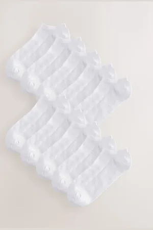 Next White Active Low Rise Trainers Socks 10 Pack UK 6