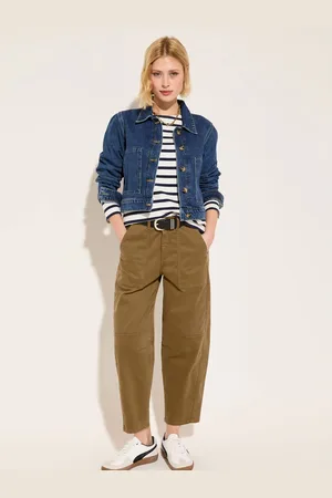 Baukjen Amelia Barrel Leg Cargo Brown Trousers AU 14