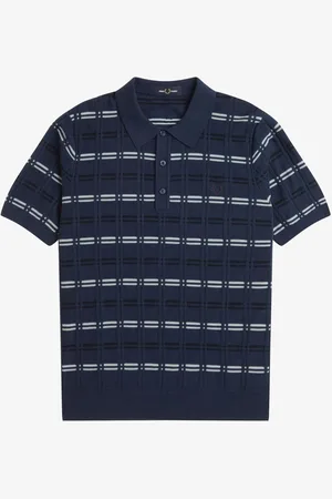 Fred Perry Striped Rib Knitted Polo shirt XXL