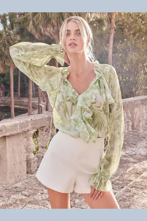 Lipsy London Green Ruffle Blouse 12