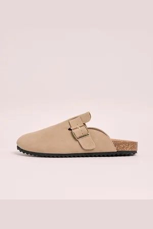 Friends Like These Wide Fit Buckle Faux Suede Comfort Footbed Clogs AU 7 (EU 38)