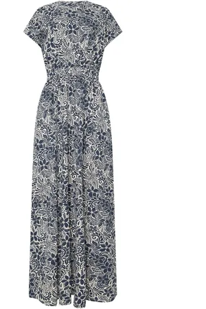Long Tall Sally 100% Cotton Floral Shirred Waist Dress AU 10 Tall