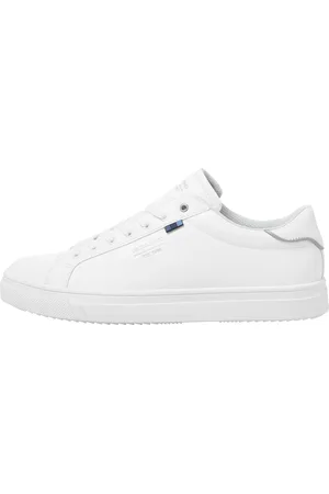 JACK & JONES White Leather Smart Trainers AU 8 (EU 42)