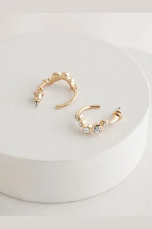 Next Gold Sparkle Hoop Earrings One