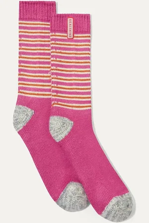 Sealskinz Blue Oby Bamboo Mid Length Multi Stripe Socks M