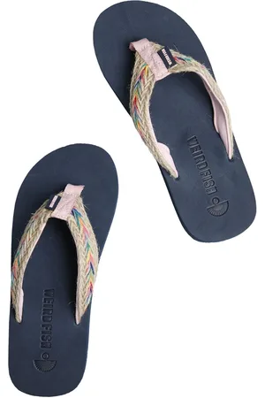 Weird Fish Aqua Blue Adila Braided Flip Flop Slippers eu38uk5