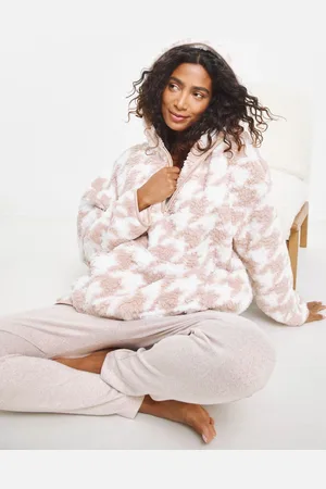 Simply Be Pink Pink Pretty Secrets Quarter Zip Snuggle Top With Ribbed Leggings Lounge Set UK 12