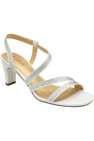 Lotus White Diamante Occasion Sandals AU 8 (EU 39)