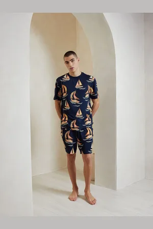 Chelsea Peers Blue Sailing Boat Print Short Pyjamas Set S