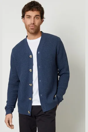 Threadbare Blue Basket Stitch Cardigan XL