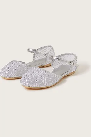 Monsoon Two-Part Diamante Mesh Ballerina Flats AU 10 (EU 28)