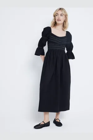River Island Shirred Midi Dress AU 14