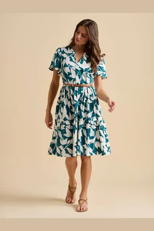 Brakeburn Woodland Leaves Knee Length Dress AU 14