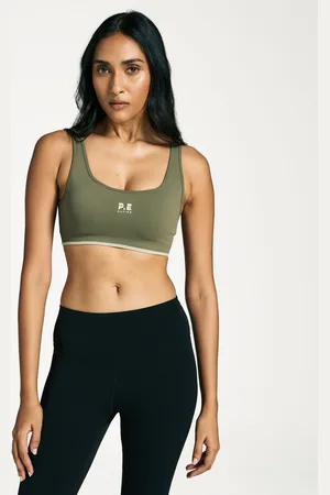 P.E Nation P. E Nation Khaki/Green Restore Seamless Scoop Bra S