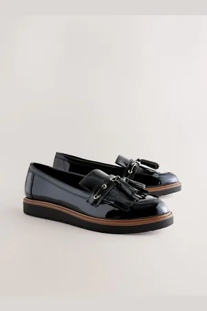 Next Standard/Wide Fit Forever Comfort Chunky Patent Tassel Detail Loafers AU 10 (EU 42)