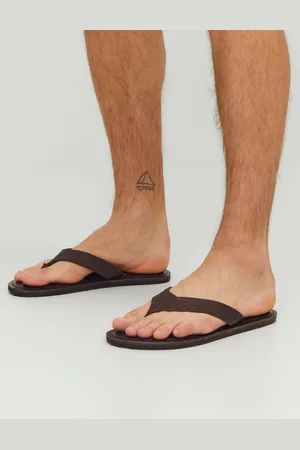 JACK & JONES Brown Leather Sandals AU 7 (EU 41)