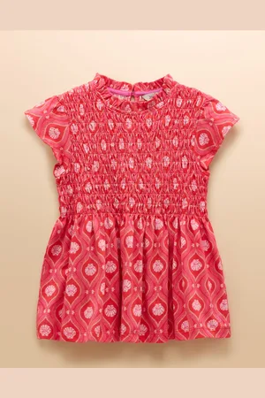 Joules Gracie Pink Shirred Short Sleeve Top 146152cm
