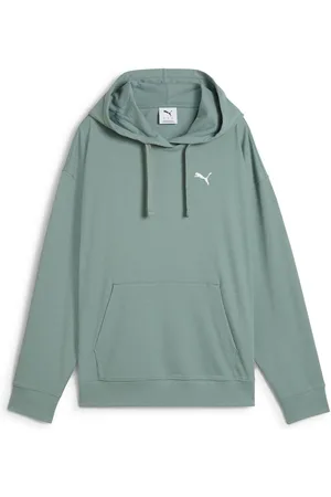 PUMA Green Womens ESS ELEVATED Comfort Rib Hoodie L