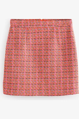Next Boucle Textured Checked Mini Skirt AU 12