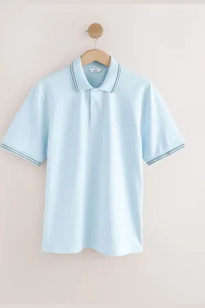 Next Regular Fit Short Sleeve Tipped Polo Shirt 5XL