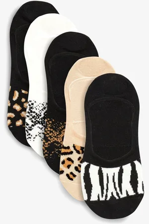 Next Animal Pattern Invisible Trainer Socks Five Pack M-L