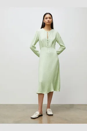 Finery London Lina Satin Polka Dot Midi Dress 10