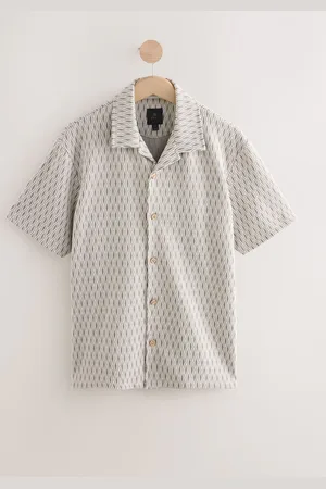 Next Cuban Collar Textured Jersey Short Sleeve Shirt XXL