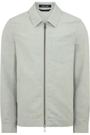 Remus Grey Regular Fit Two-Way Zip Shirt Jacket large